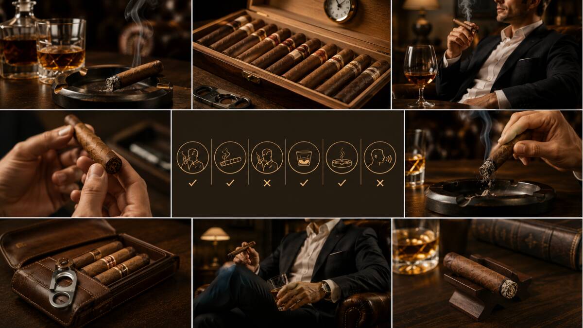Zigarrenetikette: Was gehört sich beim Zigarrenrauchen? - Zigarrenetikette: Regeln & Tipps für den Zigarrengenuss - Rauch Lounge