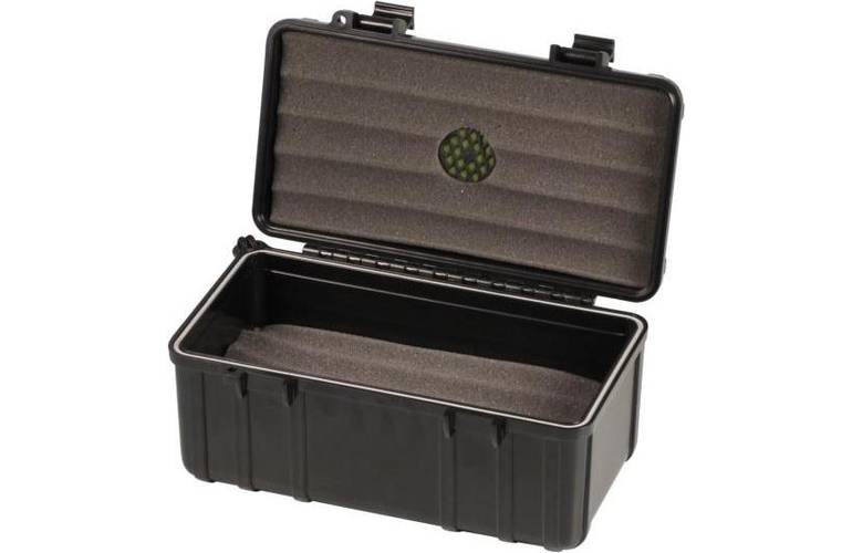 Cigar Case S3 Acryl schwarz mit Humidifer Reisehumidor - 10-15 Zigarren