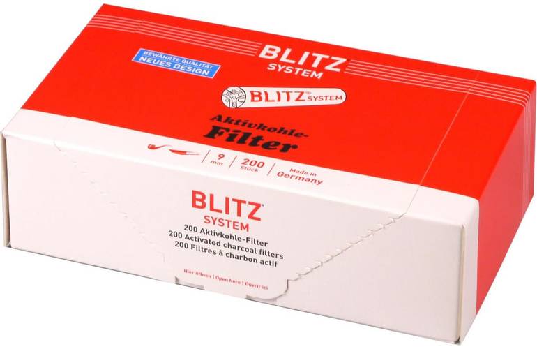 Blitz Aktivkohlefilter 9mm 200 Stck Aktivkohle Filter Pfeife