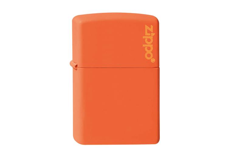 Zippo Regular Orange matte mit Logo persönliche Gravur wählbar 60001268