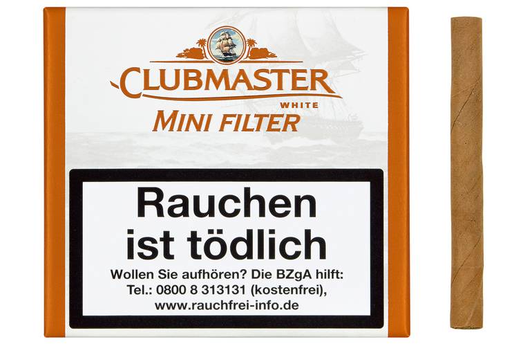 Clubmaster Mini Filter White No. 176 Zigarillos 20er