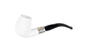 Altinay Meerschaum Pfeife Bent rustik Silberring