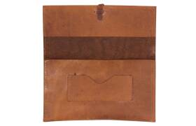 Drehertasche Velour braun antik mit Lederband und...