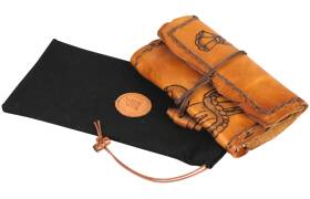 MR Drehertasche Leder braun antik Pyrografie...