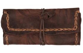 MR Drehertasche Leder dunkelbraun antik Pyrografie...