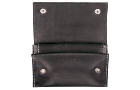 Passatore Tabakstellbeutel Leder schwarz Kautschukfutter,...