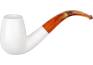 Block Meerschaum Pfeife Large gebogen glatt