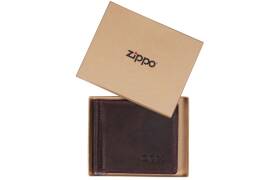 ZIPPO Kreditkartenetui mit Geldklammer Leder Mocca