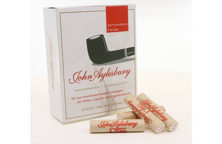John Aylesbury Aktivkohlefilter 9mm 40 Stck Aktivkohle Filter Pfeife