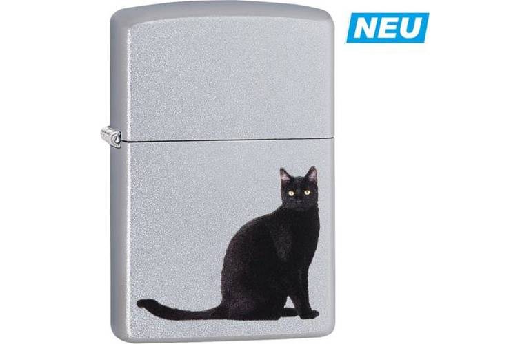 ZIPPO Feuerzeug Black Cat sitting - 60003882