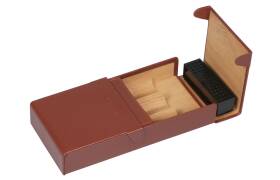 Credo Zigarrenetui Leder braun handgearbeitet 3er
