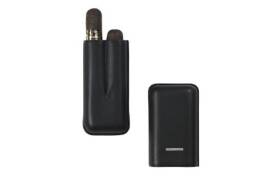 Lecerf Zigarrenetui Leder schwarz Double Robusto 2er