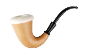 Sherlock XL aus Mahagoni mit Meerschaumeinsatz - 9mm Pfeife