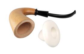 Sherlock XL aus Mahagoni mit Meerschaumeinsatz - 9mm Pfeife