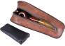 Pfeifentasche Lederoptik dunkelbraun für 1 Pfeife mit Tabakbeutel