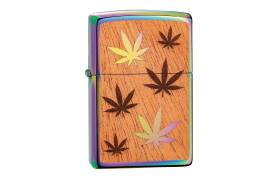 ZIPPO Feuerzeug Mahogany Emblem Cannabis beidseitig -...