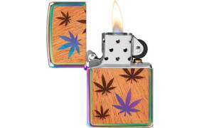 ZIPPO Feuerzeug Mahogany Emblem Cannabis beidseitig -...