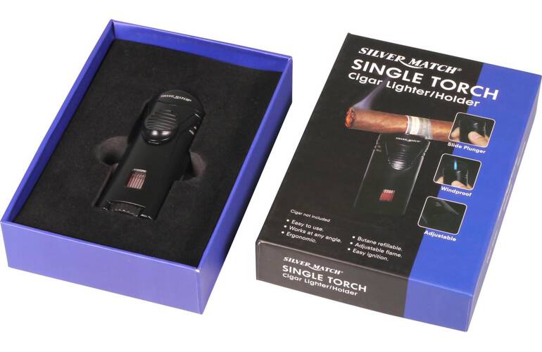 Silver Match Turbo-Zigarren-Feuerzeug Debden mit Zigarrenablage