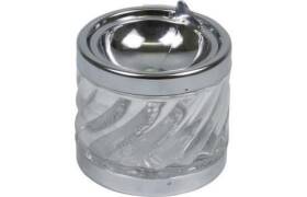 Kippascher chrom/Glas "Welle" transparent 8cm