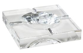 Zigarrenascher Kristall quadratisch 4 Ablagen