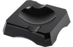 Zigarrenascher Kristallglas schwarz quadratisch 2 Ablagen