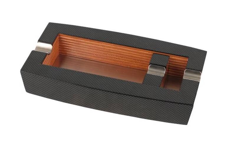 Zigarrenascher Holz Carbondesign 2 - Metall-Bodenplatte