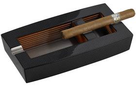 Zigarrenascher Holz Carbondesign 2 Ablagen mit...