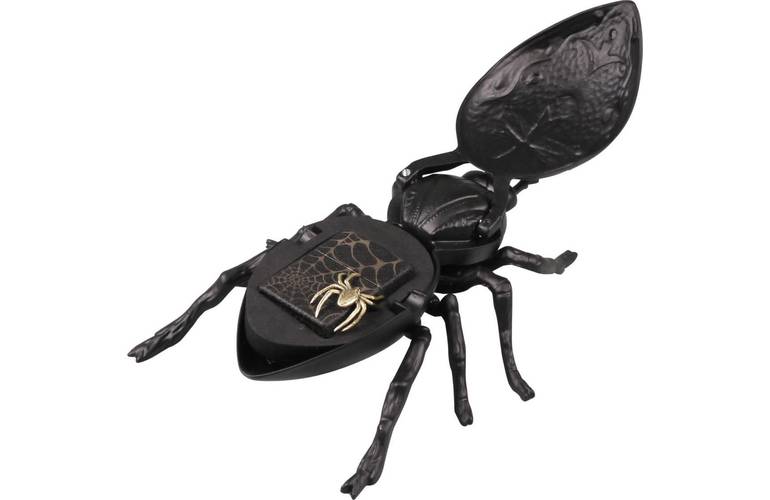 ZIPPO Feuerzeug Black Crackle Emblem Spider Black limitiert