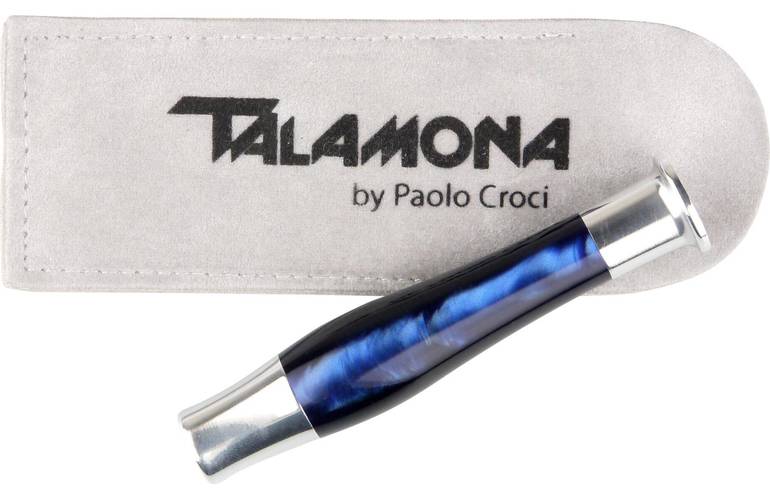Talamona Pfeifenstopfer mit Dorn blau marmoriert/chrom