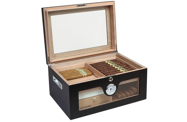 Humidor Office schwarz matt - 100 Zigarren