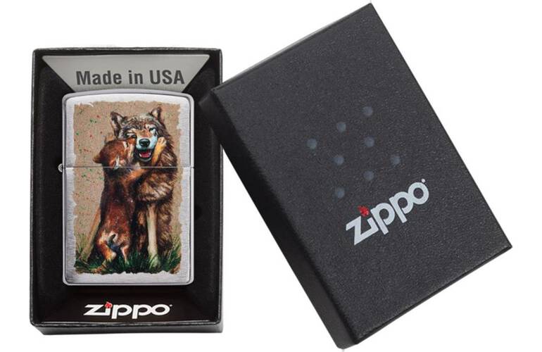 ZIPPO Feuerzeug Wolf and Pup - 60004850