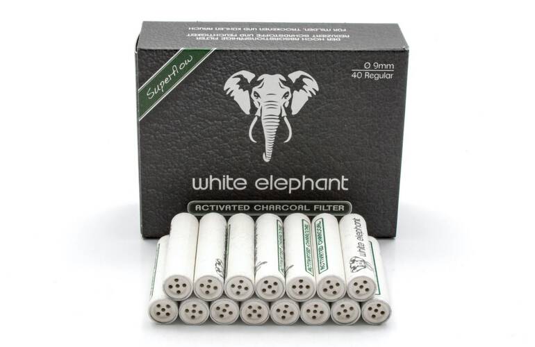 White Elephant Aktivkohlefilter Superflow 9mm 40 Stck