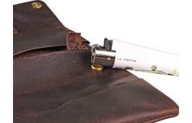 Tortuga Verde Tabakbeutel Drehertasche Leder dunkelbraun