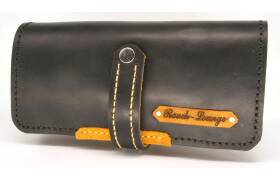 Smoky Ferghus Kombi Pfeifentasche Leder black-yellow...
