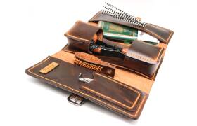 Smoky Kegan Pfeifentasche Leder brown crazy für 2 Pfeifen