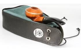 Smoky Malo Pfeifenbeutel Tasche Leder black-green-blue für 1-2 Pfeifen