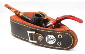 Smoky Merlin Pfeifenbeutel Tasche Leder brown crazy  für 2-3 Pfeifen