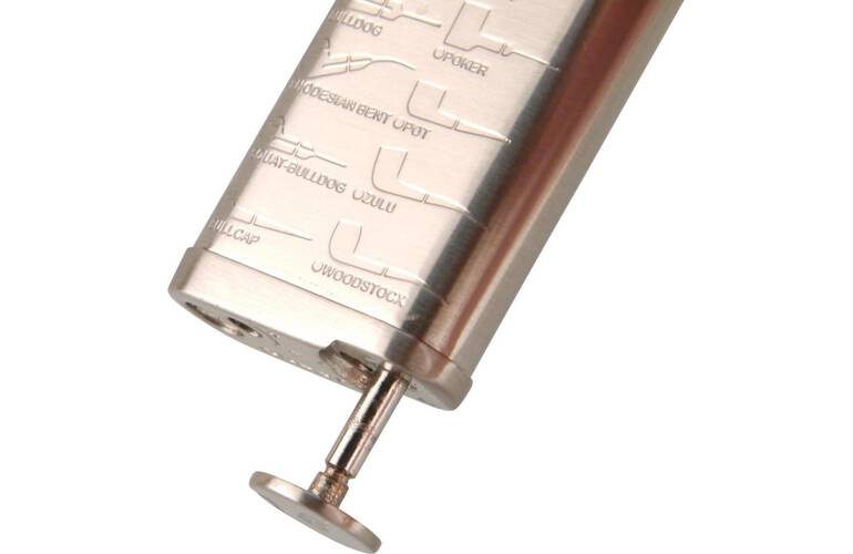 Passatore Pfeifenfeuerzeug Leonard mit Pfeifenbesteck nickel satin