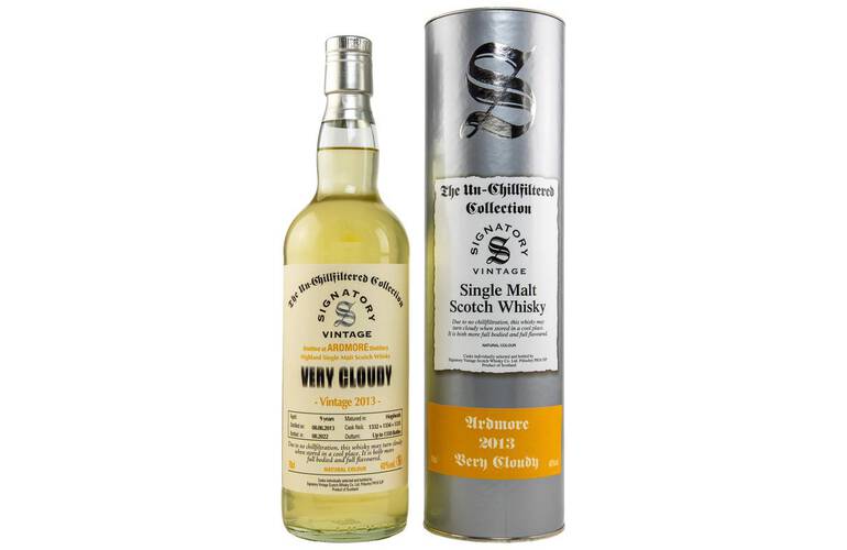 Ardmore 2013/2022 9 Jahre Signatory Vintage Un-Chillfiltered Collection Very Cloudy Single Malt Whisky 0,7l 40%