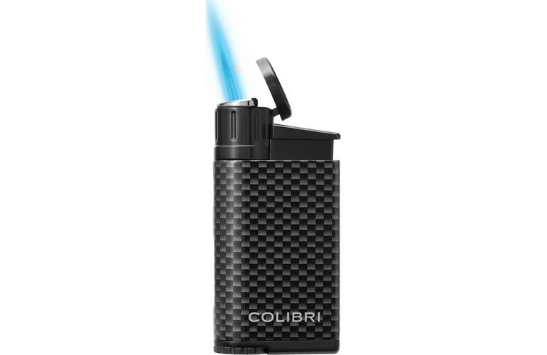 Colibri Feuerzeug Evo Carbondesign schwarz Schrägflamme Jetflamme