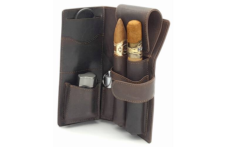 Guy Janot Zigarrenetui Cigartravelcase Crazy Hourse Robusto 2er - Zigarren Etui (8821)