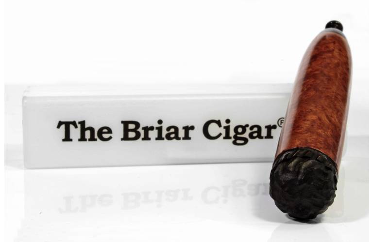 Chris Morgan Pfeife Briar Cigar Glatt Brauntne - ohne Filter