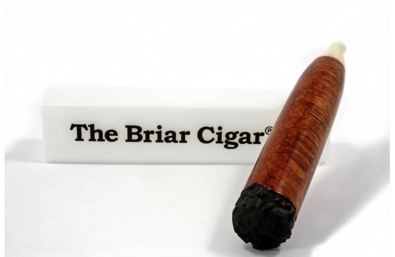 Chris Morgan Pfeife Briar Cigar Glatt Brauntne wei - ohne Filter