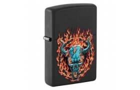 ZIPPO Feuerzeug schwarz matt Burning Devil 60007048