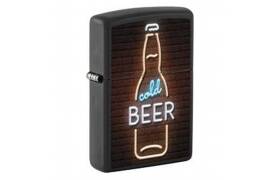ZIPPO Feuerzeug schwarz matt Beer Sign 60007047