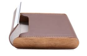 Guy Janot Zigarettenetui Holz / Leder braun 20er