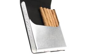 Guy Janot Zigarettenetui Metall / Leder schwarz 10er