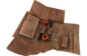 Guy Janot Pfeifentasche 2er braun Buffalo Rolltasche (6260)