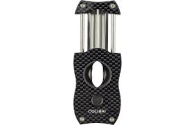 Colibri Cutter V-Cut schwarz Carbondruck Zigarrenabschneider