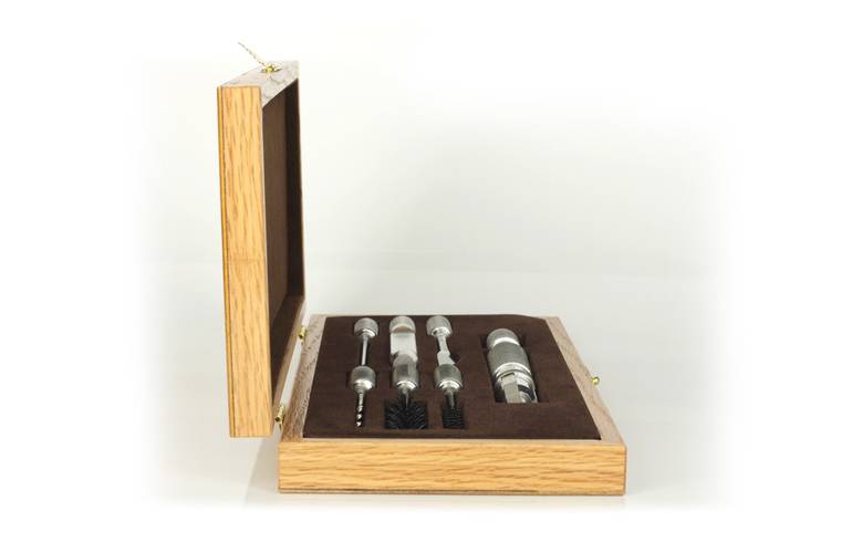 Pfeifenreamer Set aus Chrom in Holzbox